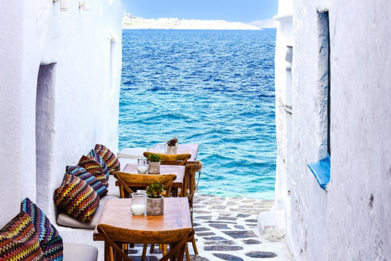 terrasse vue mer Cyclades séminaire entreprise Grèce