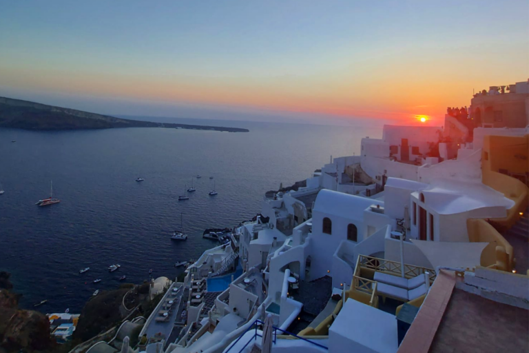 coucher de soleil Santorin soirée incentive entreprise