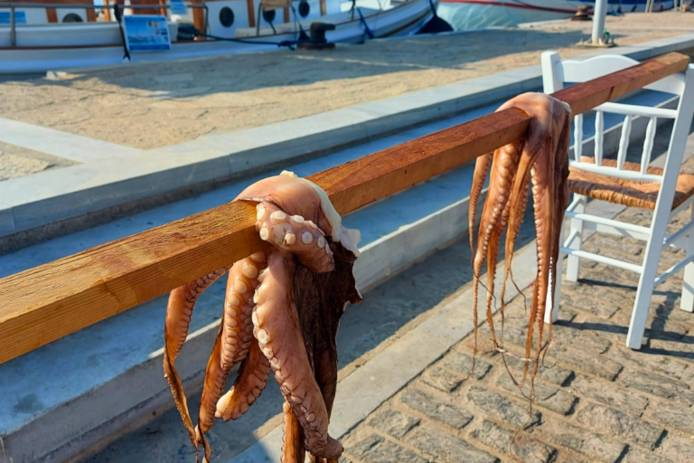 gastronomie grecque pieuvre séchée déjeuner incentive Cyclades