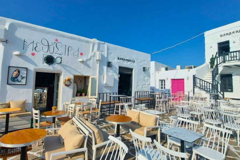 restaurant terrasse Cyclades soirée d'entreprise incentive Grèce